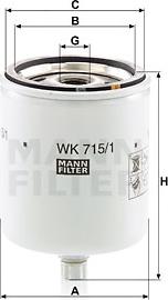 Mann-Filter WK 715/1 x - Fuel filter onlydrive.pro