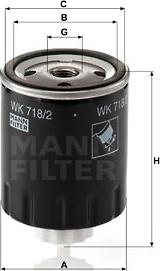 Mann-Filter WK 718/2 - Топливный фильтр onlydrive.pro