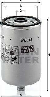 Mann-Filter WK 713 - Топливный фильтр onlydrive.pro