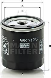 Mann-Filter WK 712/5 - Топливный фильтр onlydrive.pro