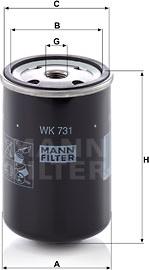 Mann-Filter WK 731 - Топливный фильтр onlydrive.pro