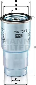 Mann-Filter WK 720/2 x - Топливный фильтр onlydrive.pro