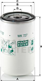 Mann-Filter WK 727 - Топливный фильтр onlydrive.pro