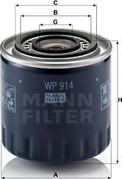 Mann-Filter WP 914 - Oil Filter onlydrive.pro