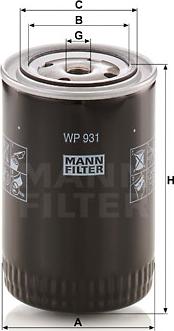 Mann-Filter WP 931 - Oil Filter onlydrive.pro