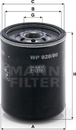 Mann-Filter WP 920/80 - Eļļas filtrs onlydrive.pro