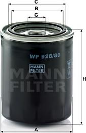 Mann-Filter WP 928/80 - Oil Filter onlydrive.pro