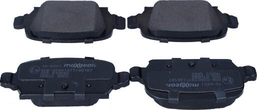 Maxgear 19-0451 - Тормозные колодки, дисковые, комплект onlydrive.pro