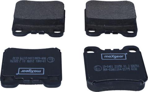 Maxgear 19-0401 - Тормозные колодки, дисковые, комплект onlydrive.pro