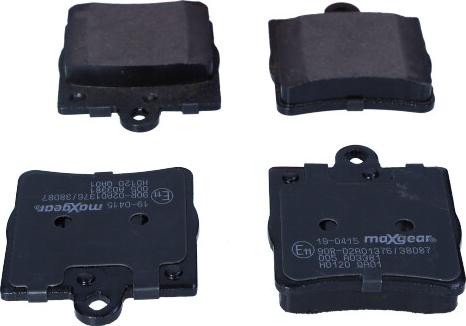 Maxgear 19-0415 - Brake Pad Set, disc brake onlydrive.pro