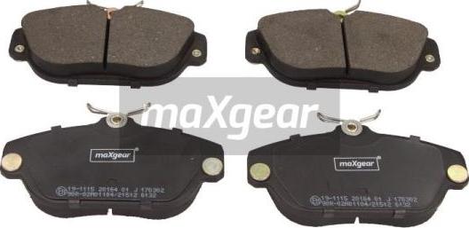 Maxgear 19-1115 - Brake Pad Set, disc brake onlydrive.pro