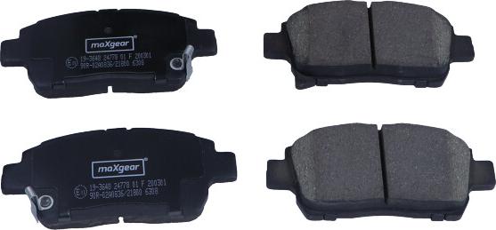 Maxgear 19-3648 - Brake Pad Set, disc brake onlydrive.pro