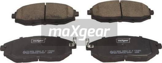 Maxgear 19-3004 - Тормозные колодки, дисковые, комплект onlydrive.pro