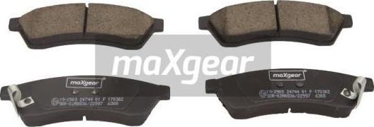 Maxgear 19-2908 - Brake Pad Set, disc brake onlydrive.pro