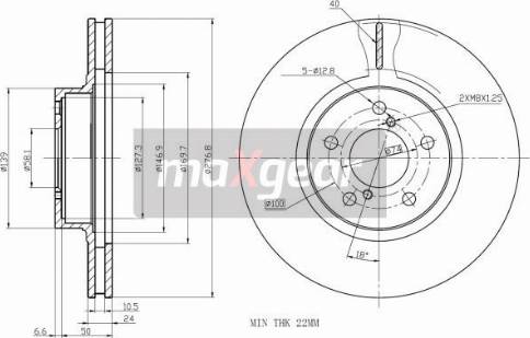 Maxgear 19-2505 - Brake Disc onlydrive.pro