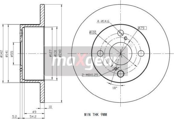 Maxgear 19-2344 - Brake Disc onlydrive.pro