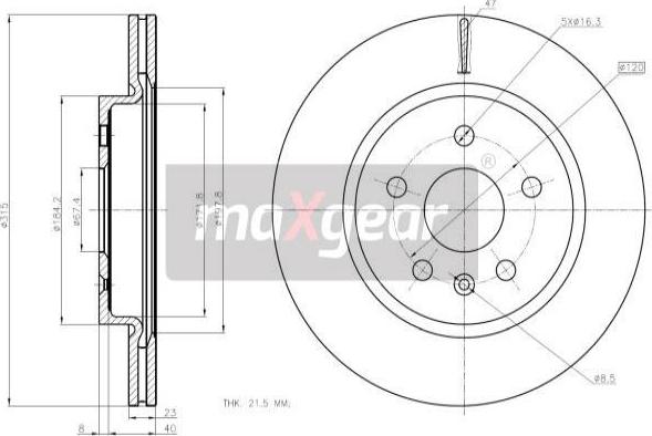 Maxgear 19-2368 - Brake Disc onlydrive.pro