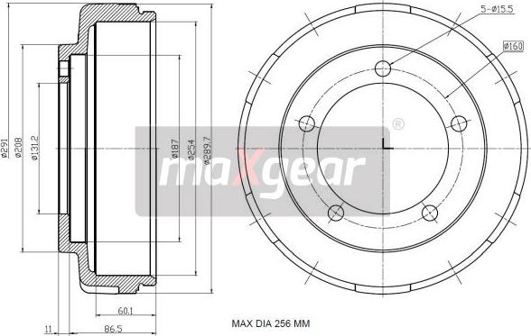 Maxgear 19-2305 - Тормозной барабан onlydrive.pro