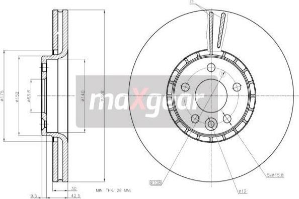 Maxgear 19-2336 - Stabdžių diskas onlydrive.pro