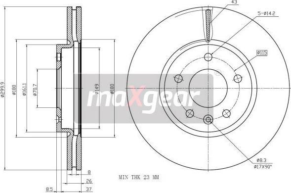 Maxgear 19-2332 - Stabdžių diskas onlydrive.pro