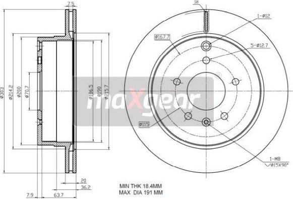 Maxgear 19-2370 - Stabdžių diskas onlydrive.pro