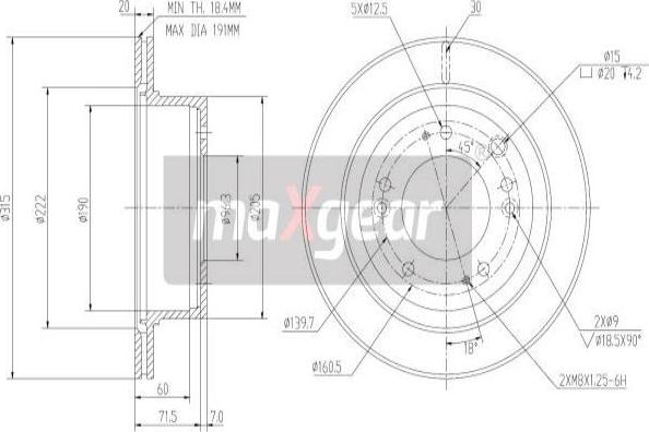 Maxgear 19-2372 - Brake Disc onlydrive.pro