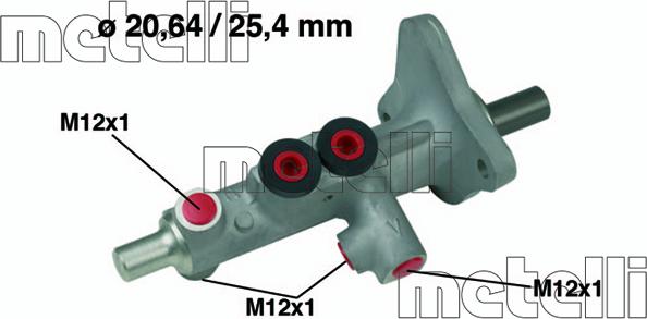 Metelli 05-0628 - Pagrindinis cilindras, stabdžiai onlydrive.pro