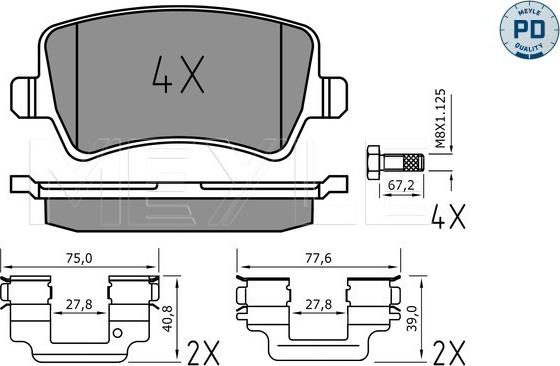 Meyle 025 244 9618/PD - Brake Pad Set, disc brake onlydrive.pro