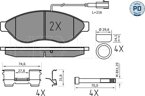 Meyle 025 244 6819-1/PD - Bremžu uzliku kompl., Disku bremzes onlydrive.pro