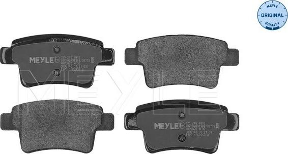 Meyle 025 245 4016 - Brake Pad Set, disc brake onlydrive.pro