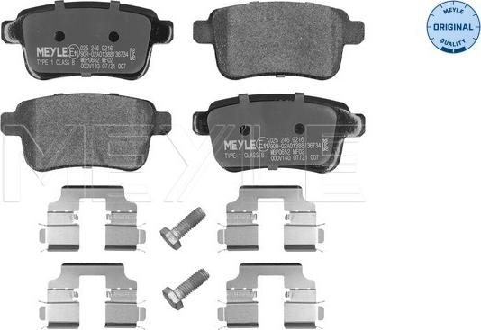 Meyle 025 246 9216 - Brake Pad Set, disc brake onlydrive.pro