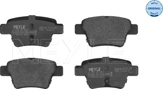 Meyle 025 241 5017 - Brake Pad Set, disc brake onlydrive.pro