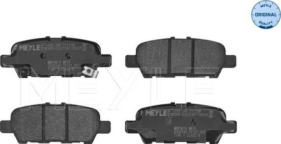 Meyle 025 248 7113/W - Brake Pad Set, disc brake onlydrive.pro