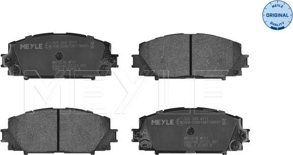 Meyle 025 243 4717 - Brake Pad Set, disc brake onlydrive.pro