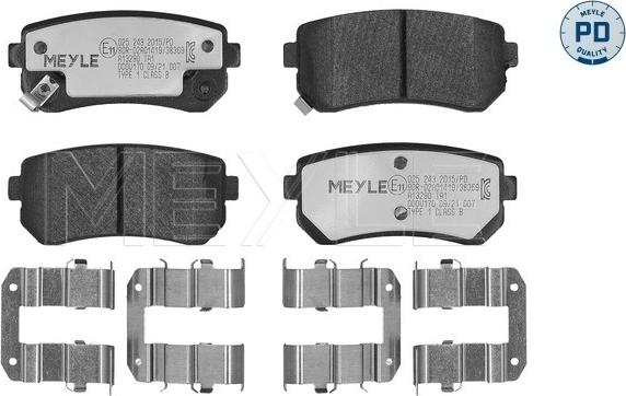 Meyle 025 243 2015/PD - Brake Pad Set, disc brake onlydrive.pro