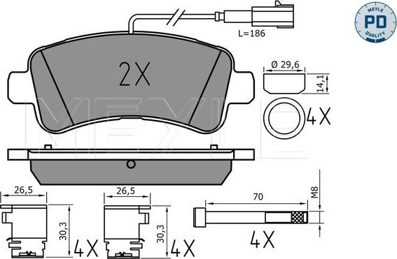 Meyle 025 259 8721/PD - Тормозные колодки, дисковые, комплект onlydrive.pro