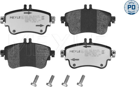 Meyle 025 253 2619/PD - Тормозные колодки, дисковые, комплект onlydrive.pro