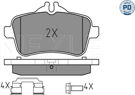 Meyle 025 252 1516/PD - Тормозные колодки, дисковые, комплект onlydrive.pro