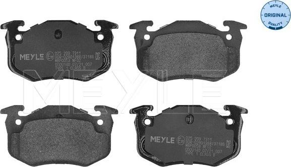 Meyle 025 209 7311 - Brake Pad Set, disc brake onlydrive.pro