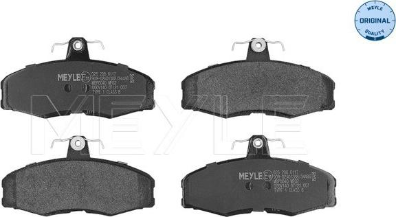 Meyle 025 208 6117 - Brake Pad Set, disc brake onlydrive.pro