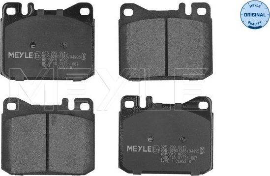 Meyle 025 203 9215 - Brake Pad Set, disc brake onlydrive.pro