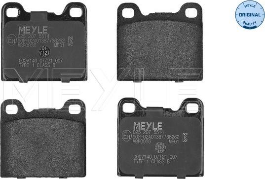 Meyle 025 207 5514 - Brake Pad Set, disc brake onlydrive.pro