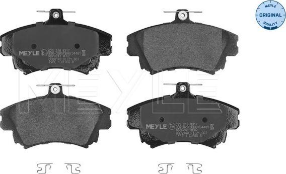 Meyle 025 219 8317 - Brake Pad Set, disc brake onlydrive.pro