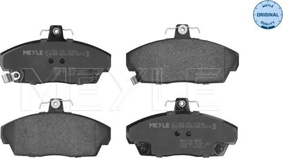 Meyle 025 215 1518/W - Brake Pad Set, disc brake onlydrive.pro