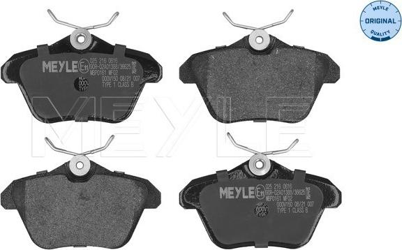 Meyle 025 216 0616 - Brake Pad Set, disc brake onlydrive.pro