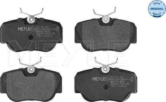 Meyle 025 210 5517 - Brake Pad Set, disc brake onlydrive.pro