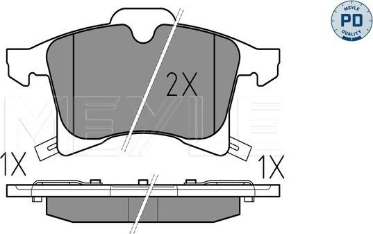 Meyle 025 283 3219/PD - Тормозные колодки, дисковые, комплект onlydrive.pro