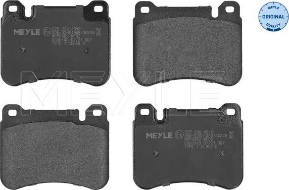 Meyle 025 239 4516 - Brake Pad Set, disc brake onlydrive.pro