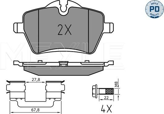 Meyle 025 239 8418/PD - Piduriklotsi komplekt,ketaspidur onlydrive.pro