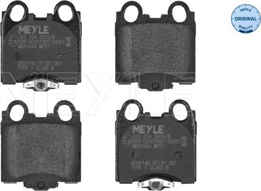 Meyle 025 234 2915/W - Brake Pad Set, disc brake onlydrive.pro